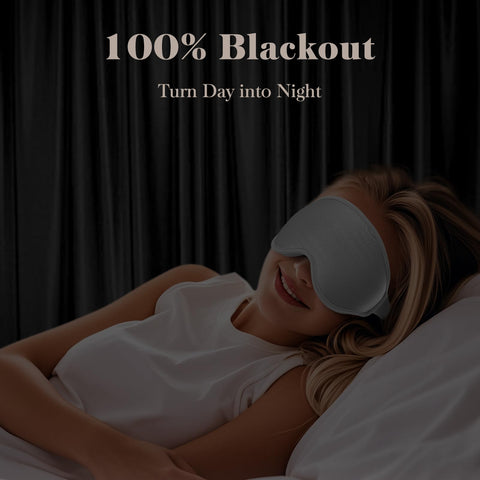 FYGRIP 3D Eye Mask, Ultra Comfort, 100% Pressure-Free & Light Block-Out, Easy Adjustable Strap, Grey, Sleep Mask for Men & Women