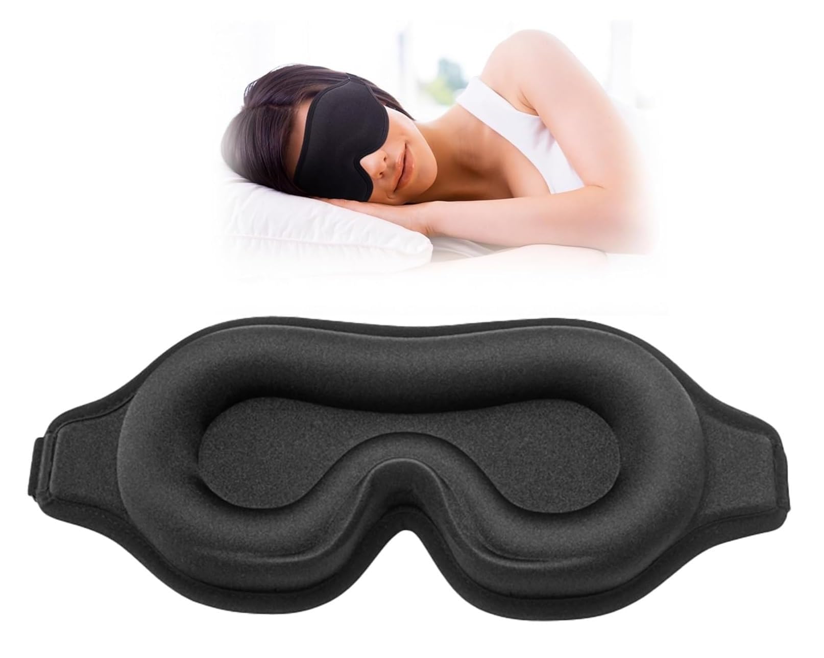 Insime 3D Memory Foam Sleeping Mask For Men Women Sleep Mask Blind Fold Eye Cover Pad For Travel | Night Eye Band Eyemask Patch 