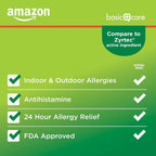 Amazon Basic Care All Day Allergy, Cetirizine Hydrochloride Tablets, 10 mg, Antihistamine, 90 Count (Packaging may vary)