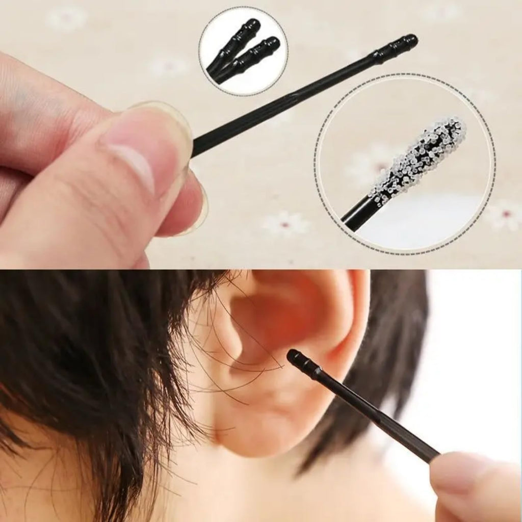 120Pcs Disposable Adhesive Ear Digging Stick for Children's Safety Ear Cleaner for Adult Spiral Ear wax removal Ear Scoop Earwax