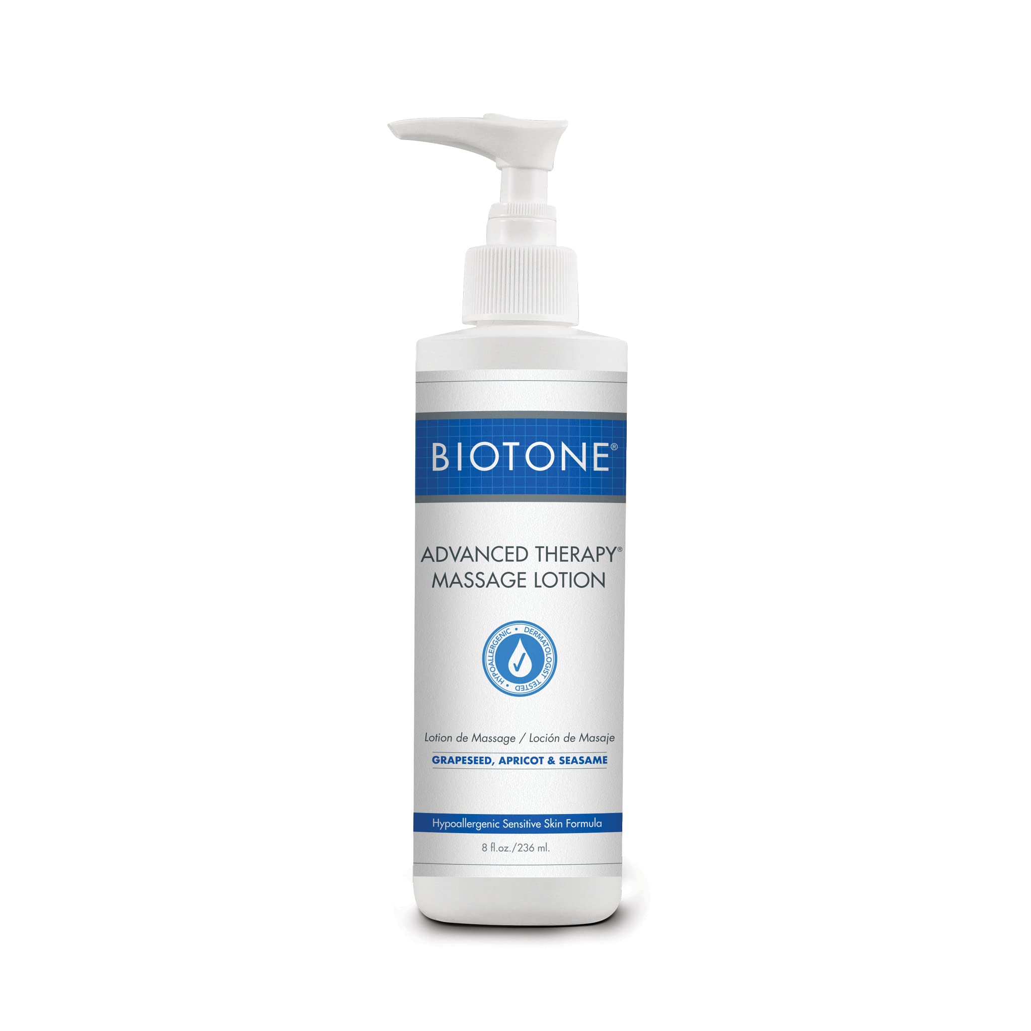 BIOTONE Advanced Therapy Massage Lotion, Hypoallergenic and Fragrance-Free, More Glide and Workability, Absorbs for a Non-Greasy