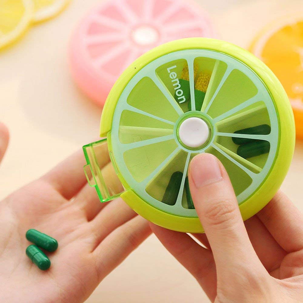 INVODA 4PCS Pill Cases Weekly Pill Organizer 7 Day Pill Box with 1Pcs Felt Storage Pouch Small Cute Pill Container (Pill Box +De