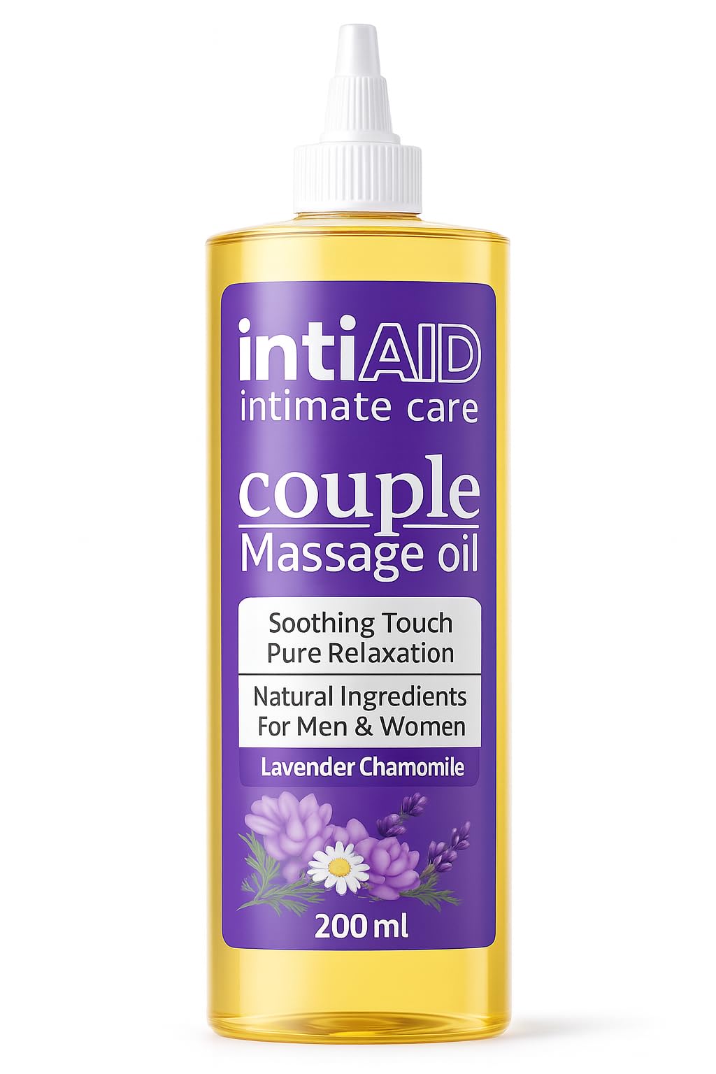 Intiaid Couple Massage Oil With Sensual Bliss Of Lavender & Chamomile. Ideal For Couples Date Nights, Mutual Pleasure & Soothing