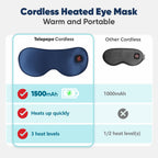Heated Eye Mask for Dry Eyes, 1500mAh Cordless Warm Eye Compress for Blepharitis, Styes, Washable Cover, Gifts for Family and Fr