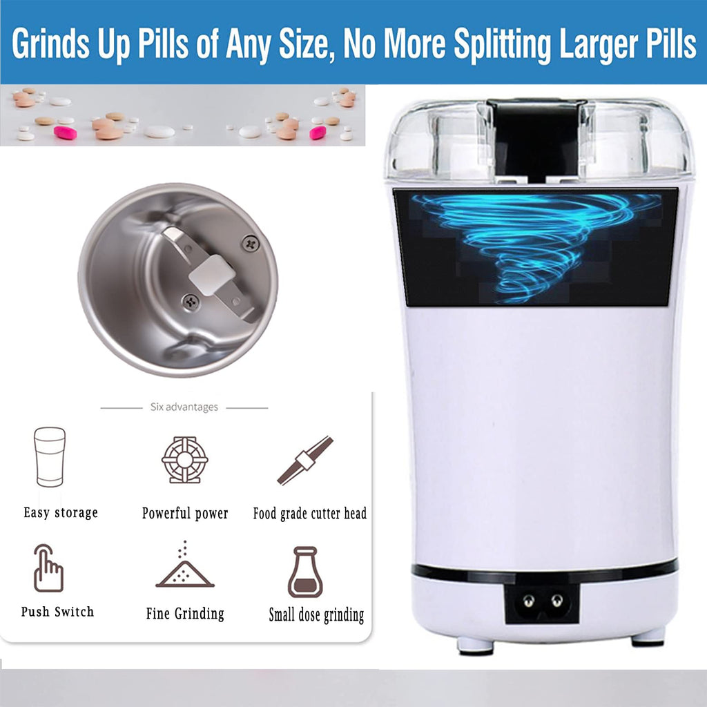 Electric Multifunctional Grinder.Electric Pill Crusher Grinder for Small or Large Pills,to Fine Powder. Pill Crusher Pulverizer