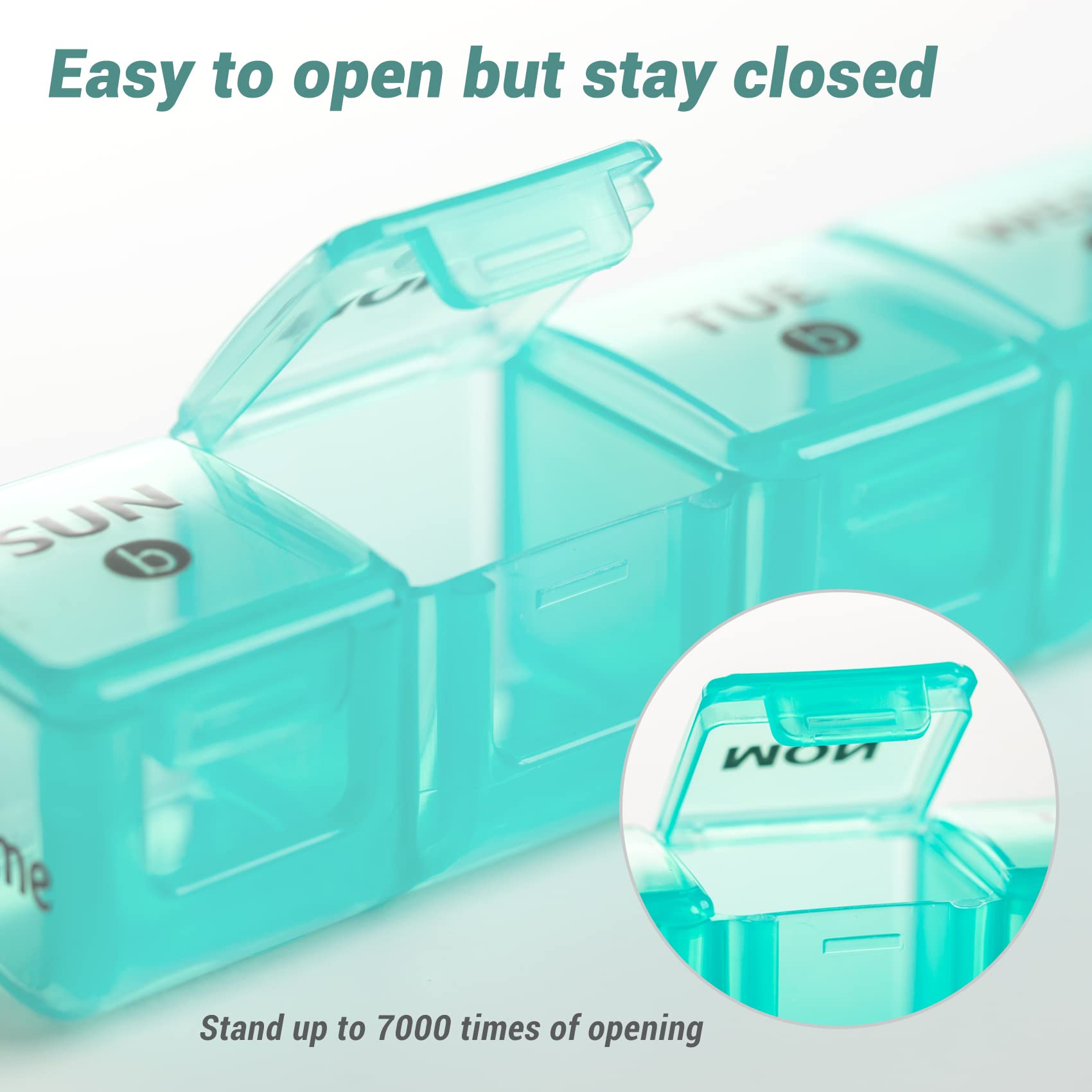 2-Pack Large Weekly Pill Organizer,7 Day Pill Cases Organizers Once A Day,Am Pm Pill Container 14 Compartment,Daily Vitamin Pill