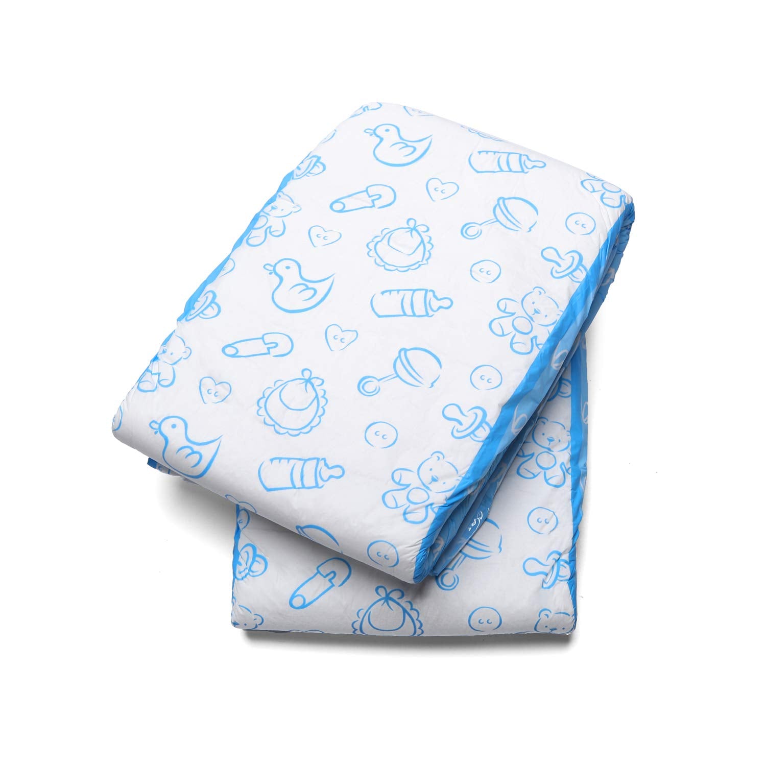 Littleforbig Adult Printed Diaper 2 Pieces - Nursery Blue (Large 36-46)