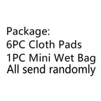 7pcs/Set Reusable Washable Cloth Pads Set, Including 6pcs Heavy Flow Feminine Hygiene Bamboo Charcoal Cloth Reusable Menstrual P