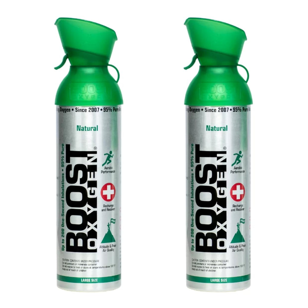Boost Oxygen Large Natural 10L Canister | Respiratory Support for Aerobic Recovery, Altitude, Performance & Health (2 Pack)