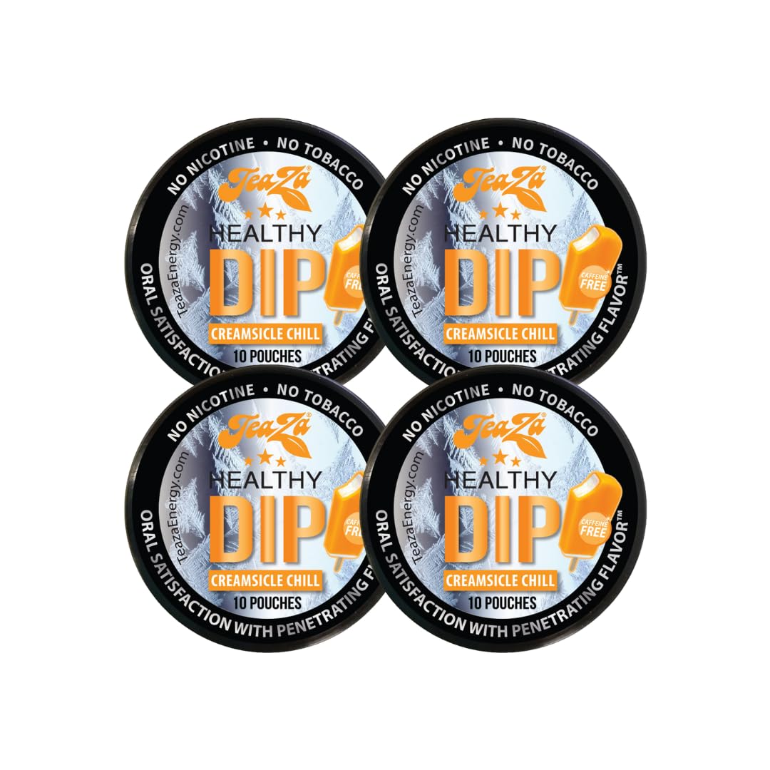 Teaza Energy Pouches, Tobacco Free Nicotine Free Dip Smokeless Alternative Snuff & Energy Dip Chewing Tobacco Alternative Health