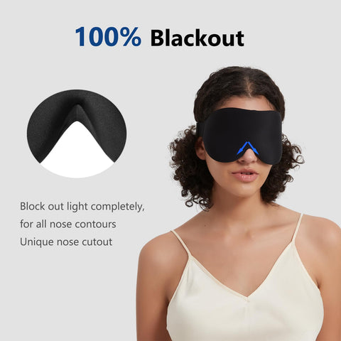 ALASKA BEAR Sleep Mask Memory Foam Contoured Eye Cups for Women and Men, Soft 3D Blackout Eye Mask for Sleeping No Pressure on E