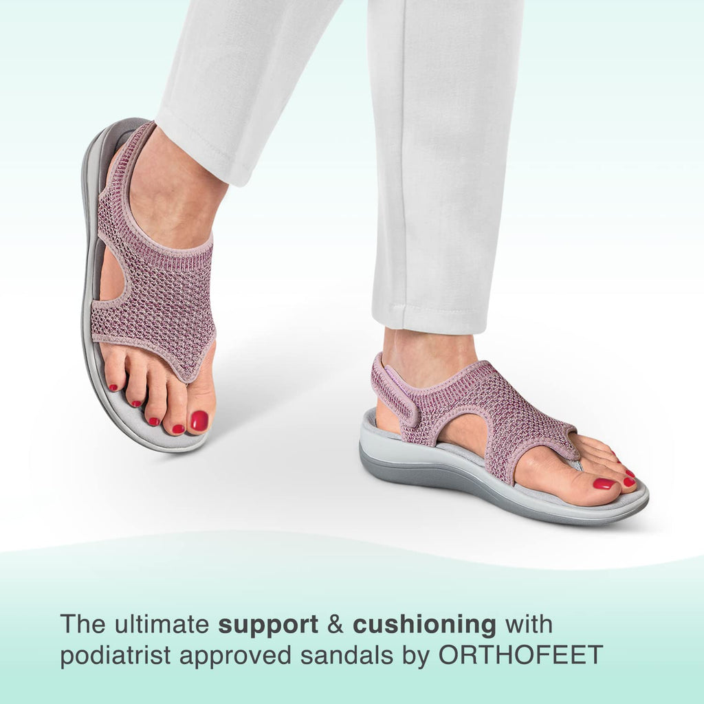 Orthofeet Womens Orthopedic Rose Knit Lyra Sandals, Size 5