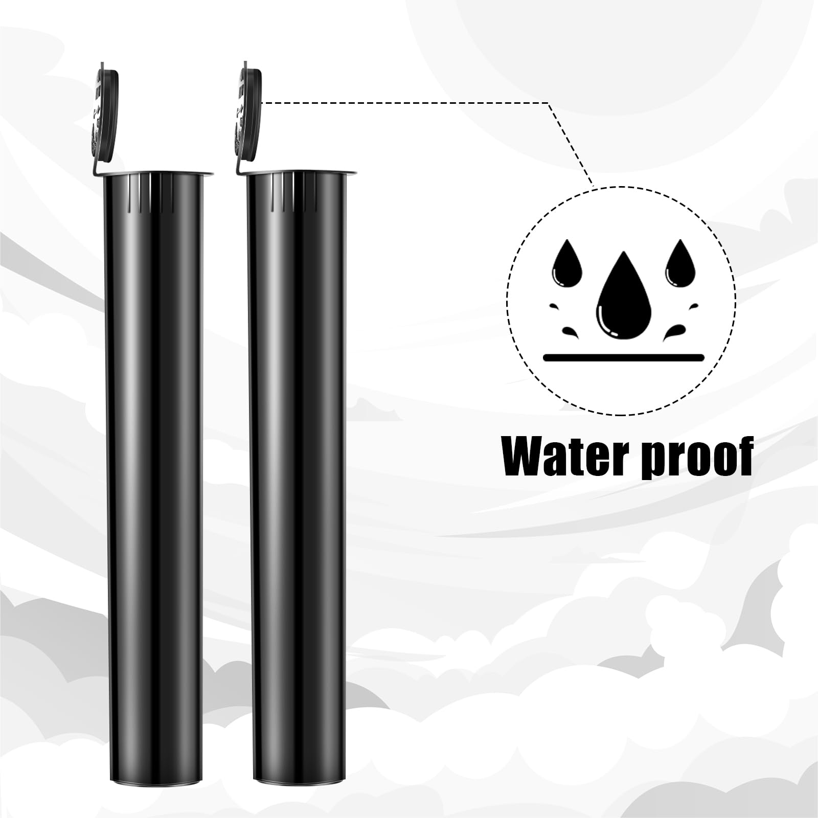 Frienda 116mm Black Plastic Tubes Bulk Plastic Tube 150/300/600 Pcs Waterproof Sealing Container Vial Pill Empty Holders with Li