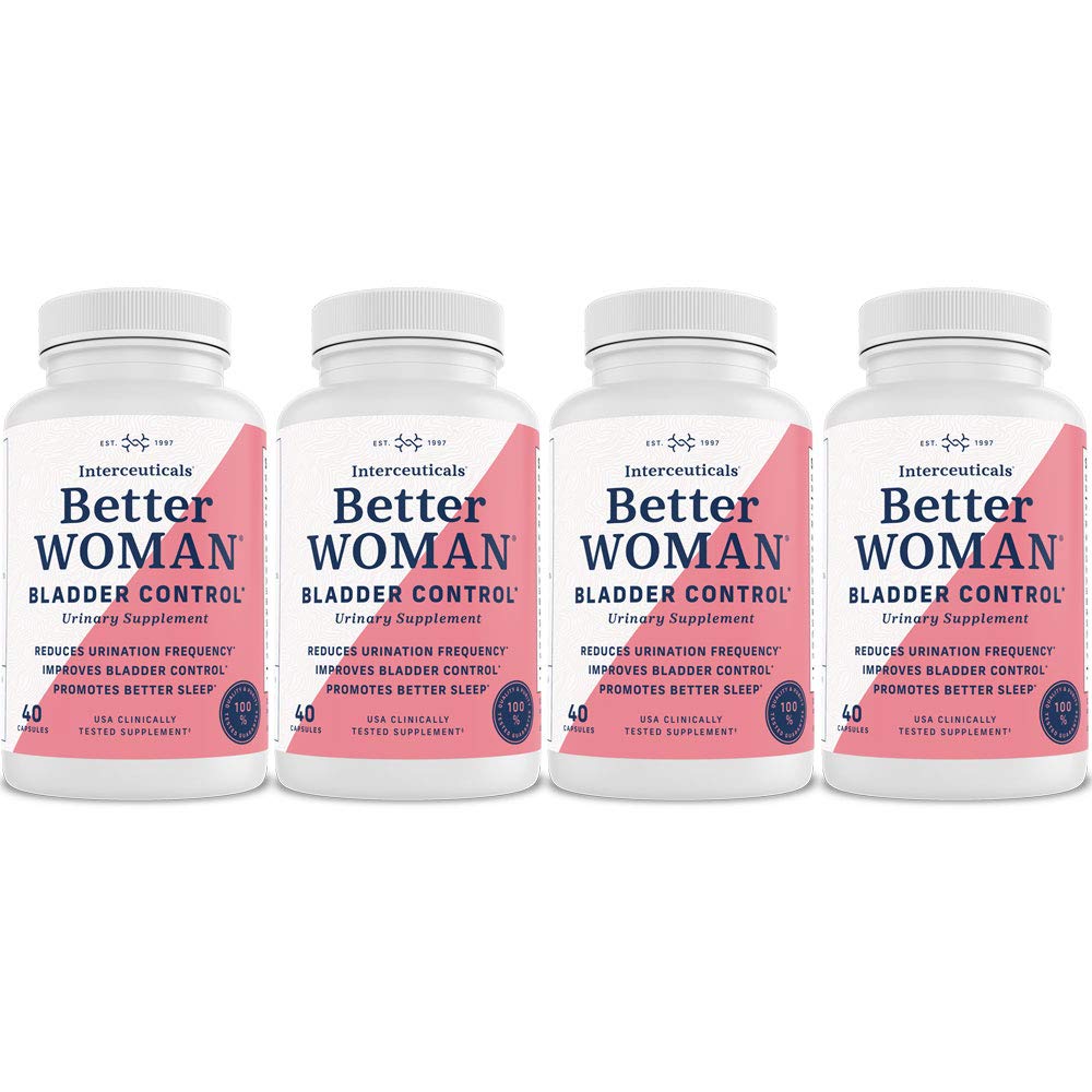 Interceuticals BetterWOMAN Bladder Control Supplement for Women- Helps to Reduce Bathroom Trips - Sleep Better at Night -Reduce 