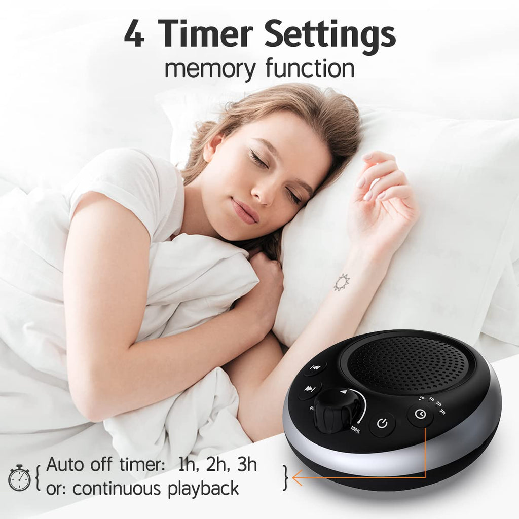 (2024 Upgrade)Rechargeable Portable Brown Noise Machine 2000mAH Large Battery Sound White Noise Machine 30 Soothing Sounds for B