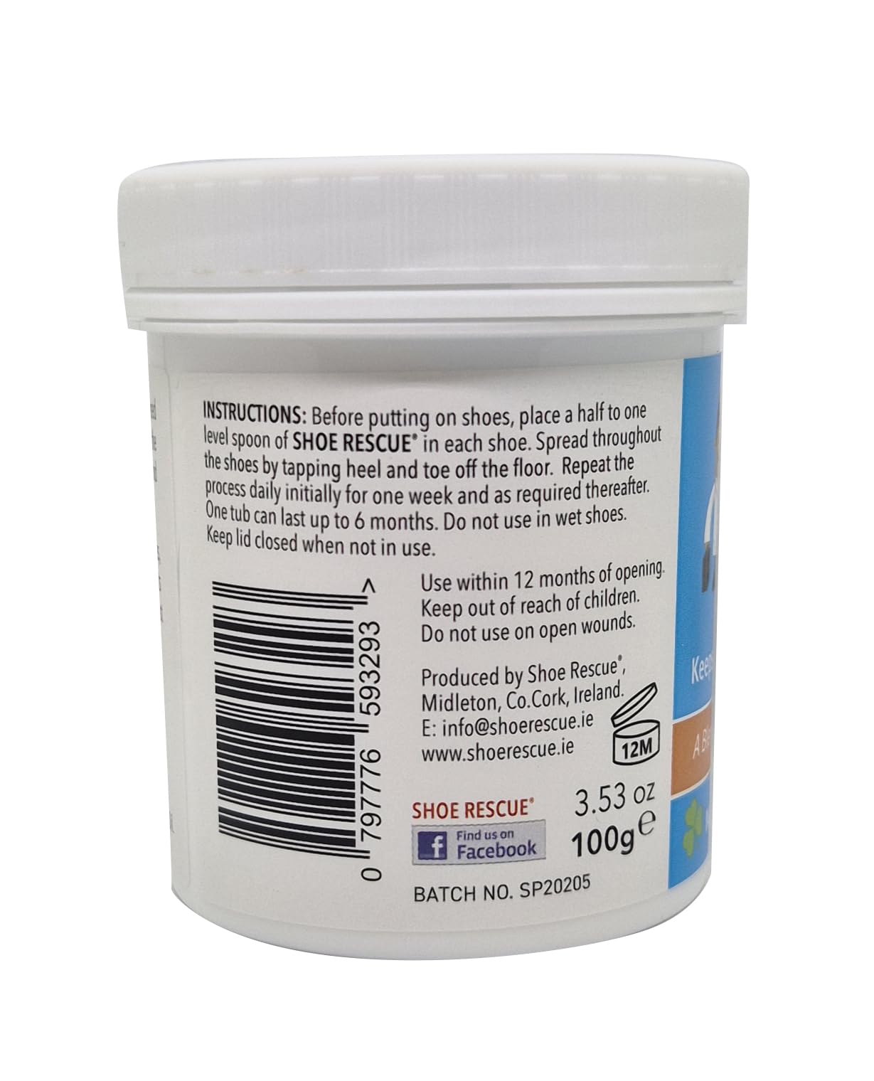 Shoe Rescue Foot And Shoe Powder 100G - Foot Odour Remover And Eliminator - Developed By A Registered Podiatrist Is A Completely