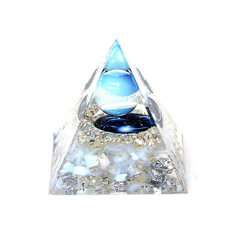 SEVNPRIME Handmade Constellation Crystal Pyramid Unique Positive Energy Orgonite Pyramid Decoration Capricornus Opal Crystal Pyr