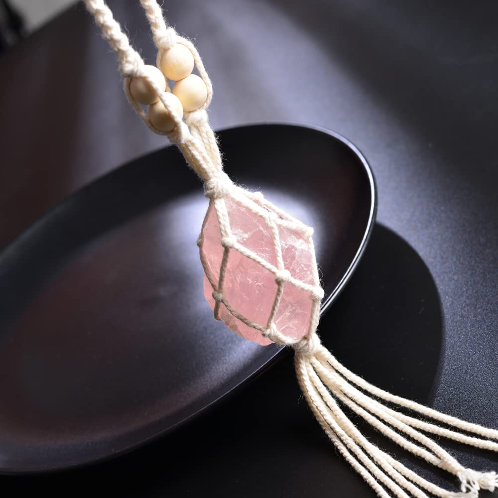 Crystal Car Hanging Ornaments Rose Quartz Healing Crystals Window Car Decorations Christmas Tree Hanging Ornaments Good Luck Hom
