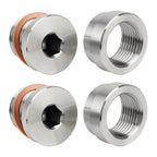 joytrace M18x1.5 Oxygen Sensor Weld Bungs & Plugs Kit (2 Bungs/2 Plugs) - Stainless Steel Welding Adapters