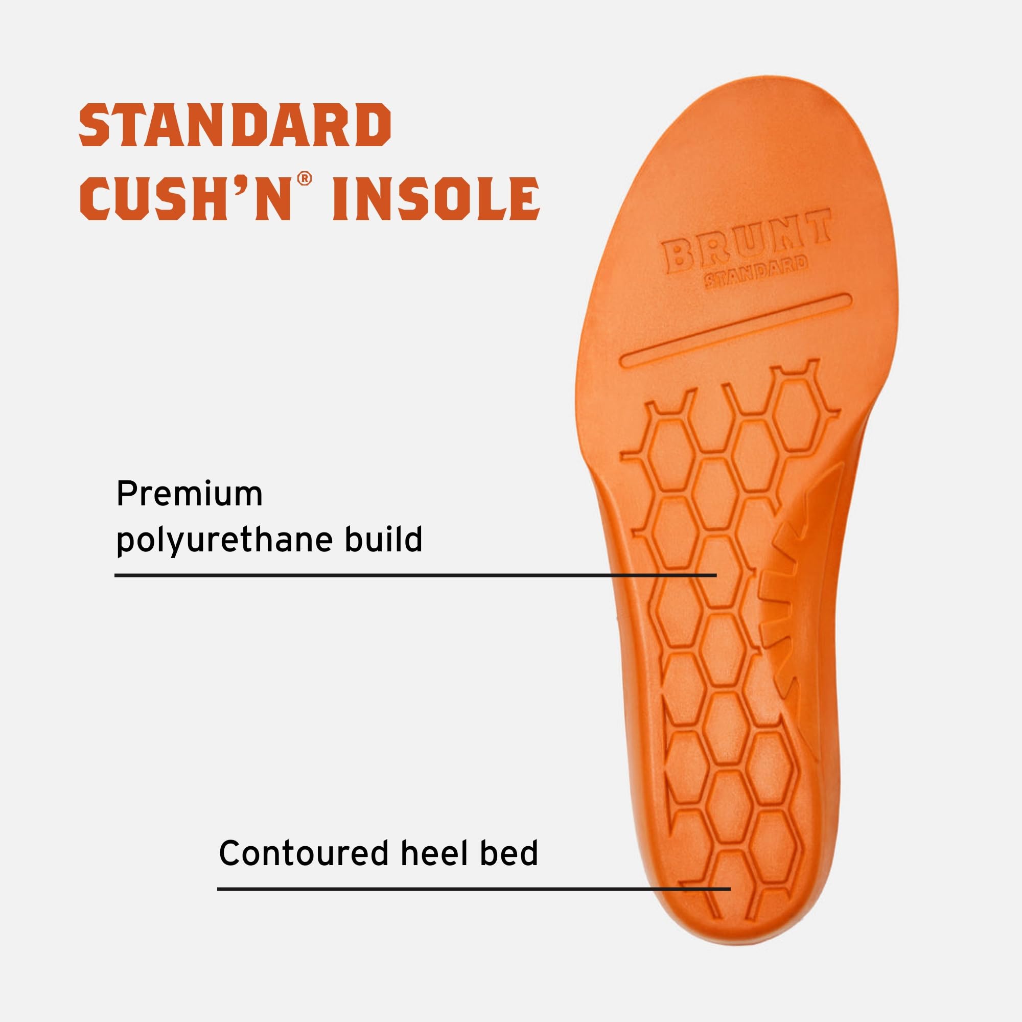 BRUNT Standard CUSHN Insoles - Comfort Wook Boot Insoles - Built with CUSHN Technology - Moisture Wicking - Anti-Odor Treatment