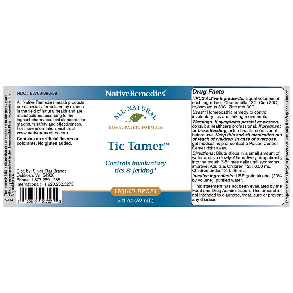 Native Remedies Tic Tamer, 2 fl oz Bottle