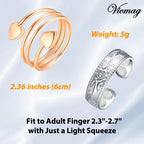 Vicmag Copper Magnetic Ring for Women, Magnetic Rings Ladies Fingers Thumb 100% Solid Pure Copper Jewelry Gift Adjustable(4PCS F