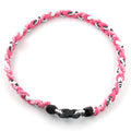 MapofBeauty 18 Three Braided Rope Sport Tornado Necklace (Pink/White)