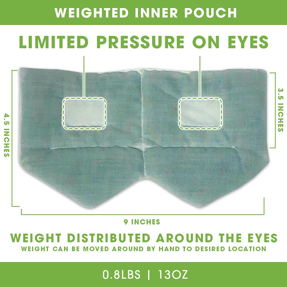 BARMY Weighted Sleep Mask for Women and Men (0.8lb/13oz) Weighted Eye Mask for Sleeping, Eye Cover Blocks Light Helps Relaxation
