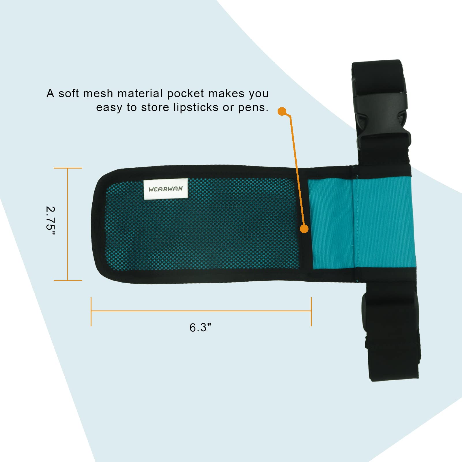 WEARWAN Massage Oil Holster, Adjustable and Durable Massage Holster, Bag only, Bottle not Included (1B-Cyan)