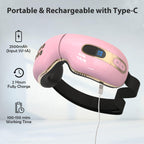 fmlave Eye Massager with Heat and Coolling for Migraines, Dry Eyes, Eye Strains, Eye Massager Mask Heat Cold Tech Bluetooth Musi