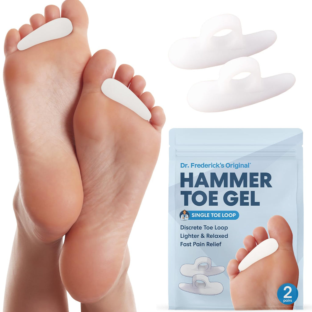 Dr. Frederick's Original Hammer Toe Gels - 2 Pairs - Hammertoe Support Crest for Women & Men - Cushion & Temporary Splint for To