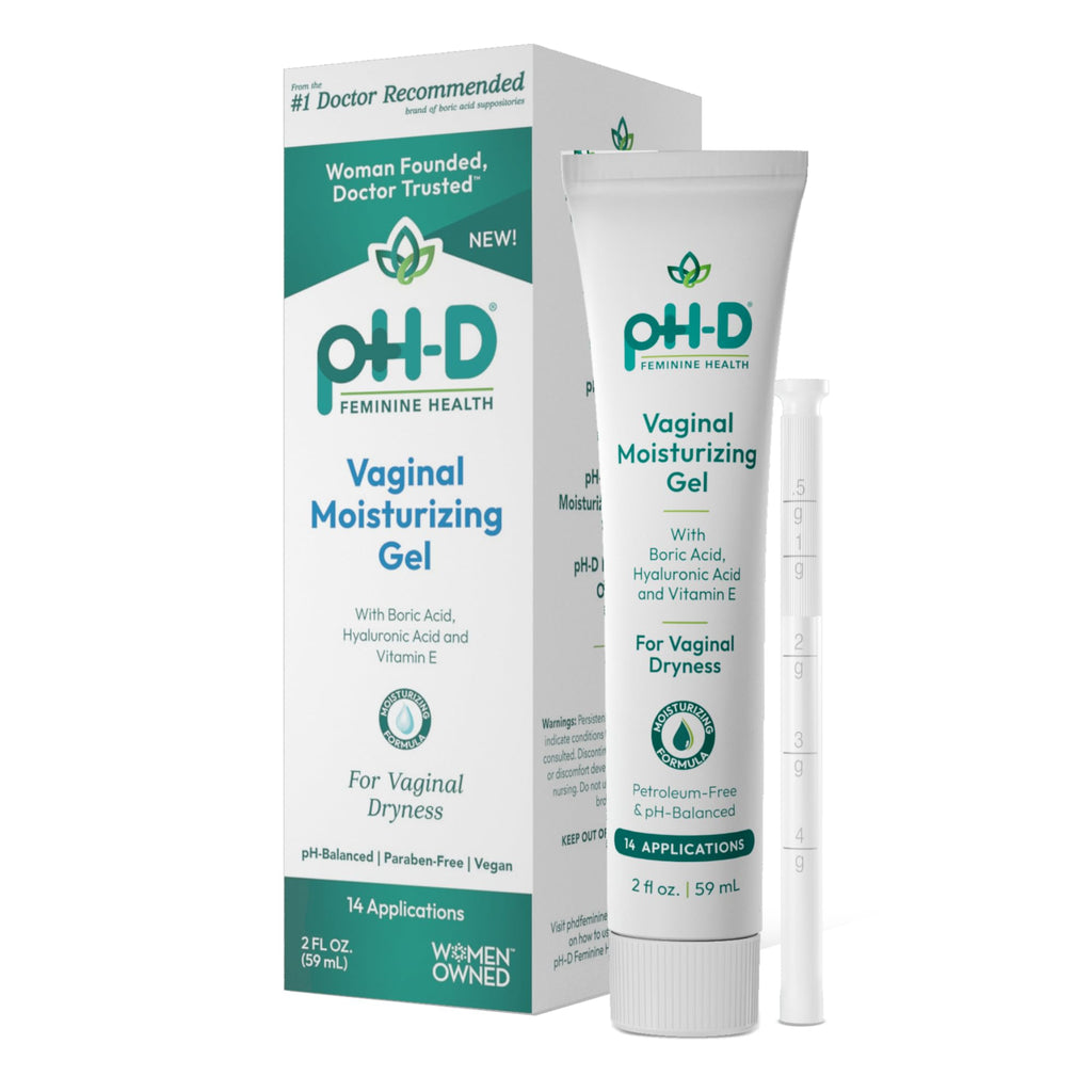 Boric Acid Moisturizing Vaginal Gel with Hyaluronic Acid, Vitamin E for Vaginal Dryness by pH-D Feminine Health, Woman Owned, Pa