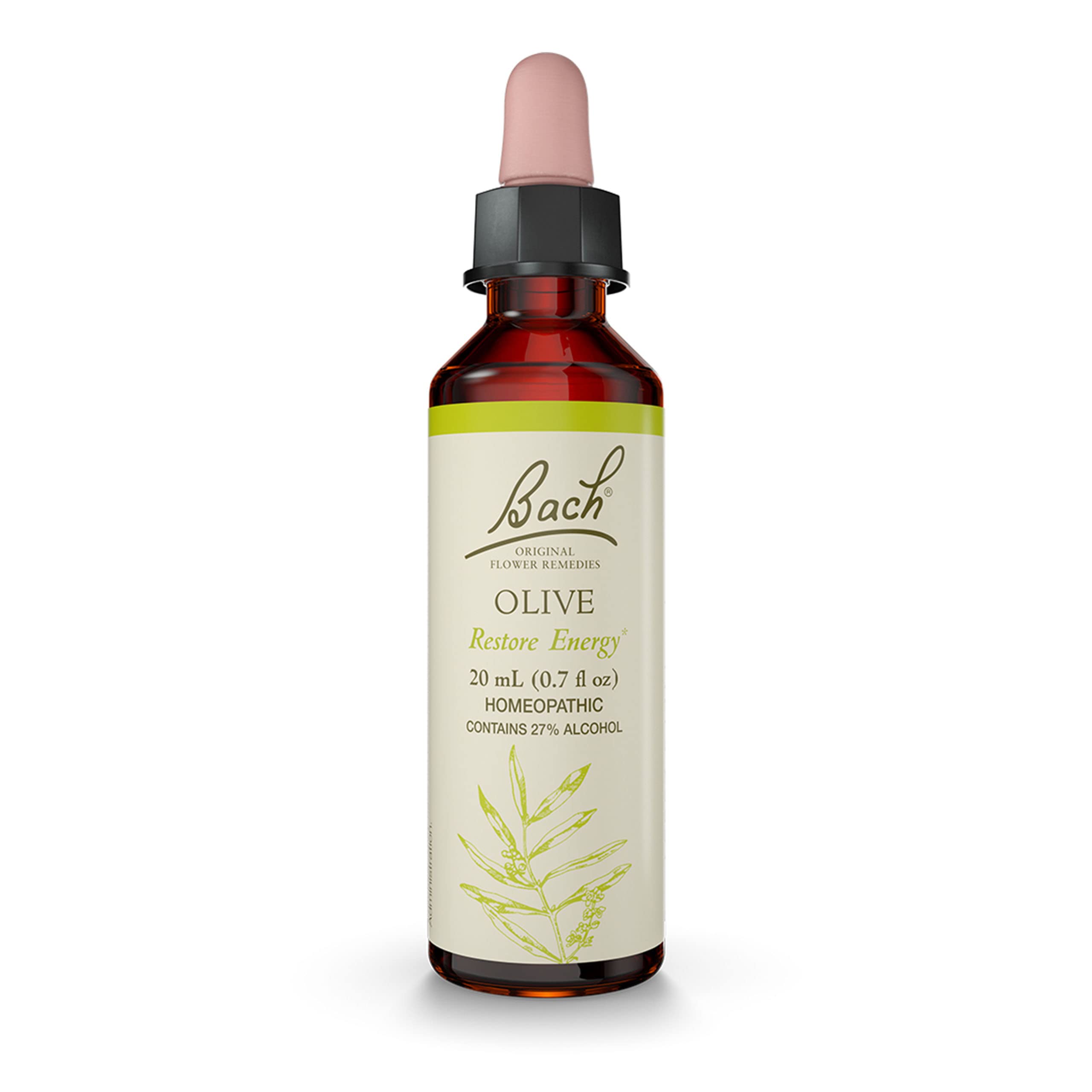 Bach Original Flower Remedies, Olive for Energy, Natural Homeopathic Flower Essence, Holistic Wellness and Stress Relief, Vegan,