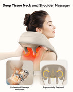 Snailax Cordless Neck Massager with Heat, Shiatsu Neck and Shoulder Massager for Deep Tissue, Kneading Back Massage Pillow for L