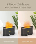 Aegci Essential Oil Diffuser Humidifer with Flame Light Effect, 180ml Air Diffuser for Essential Oils, Humidifiers for Bedroom w