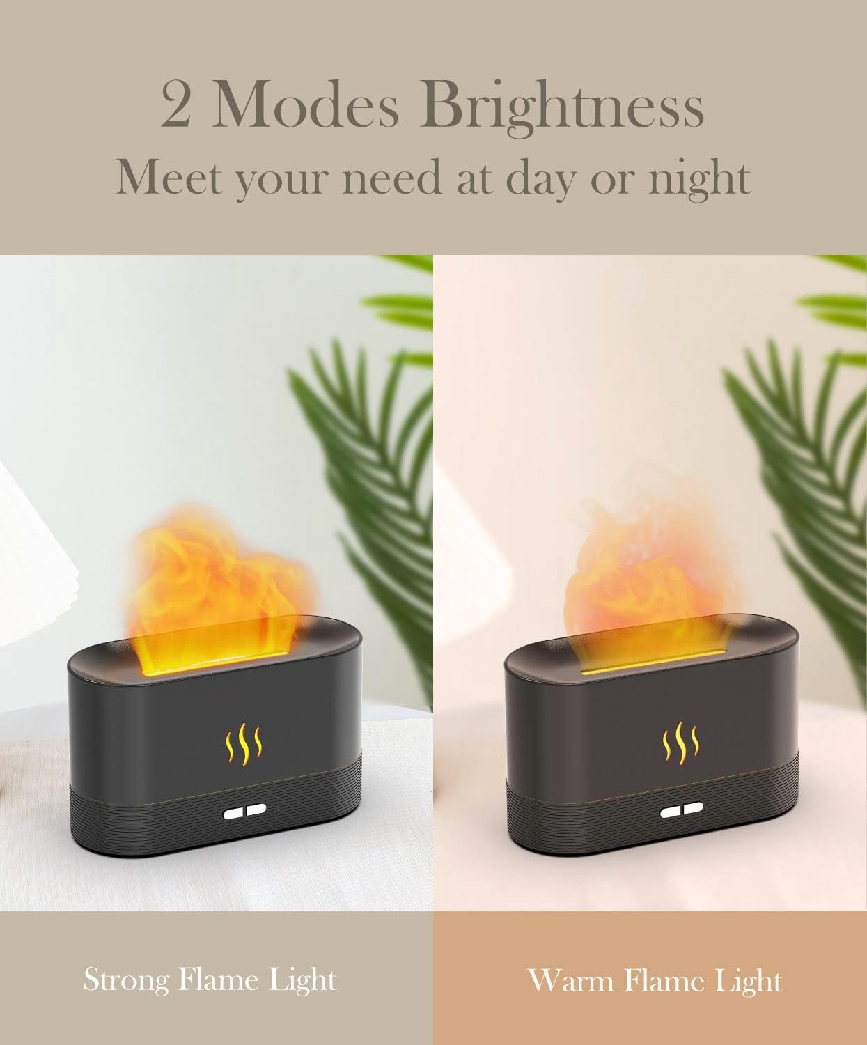 Aegci Essential Oil Diffuser Humidifer with Flame Light Effect, 180ml Air Diffuser for Essential Oils, Humidifiers for Bedroom w