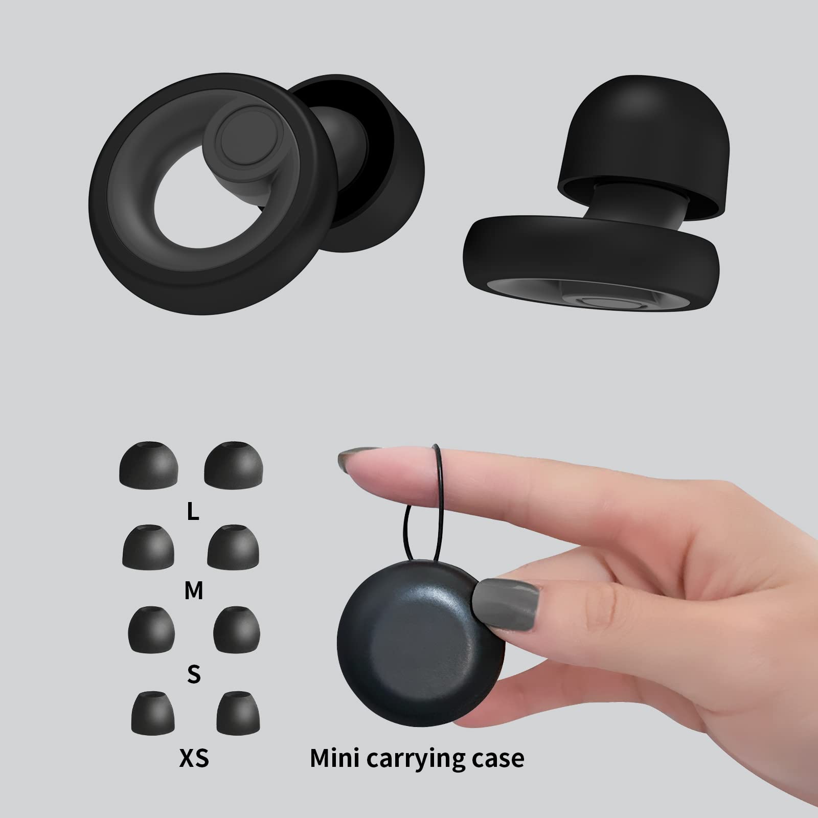 Jayine Ear Plugs for Noise Cancelling Ear Protection EarPlugs for Sleep,Concerts,Work,Study,8 Size Eartips with Small Box,Perfec