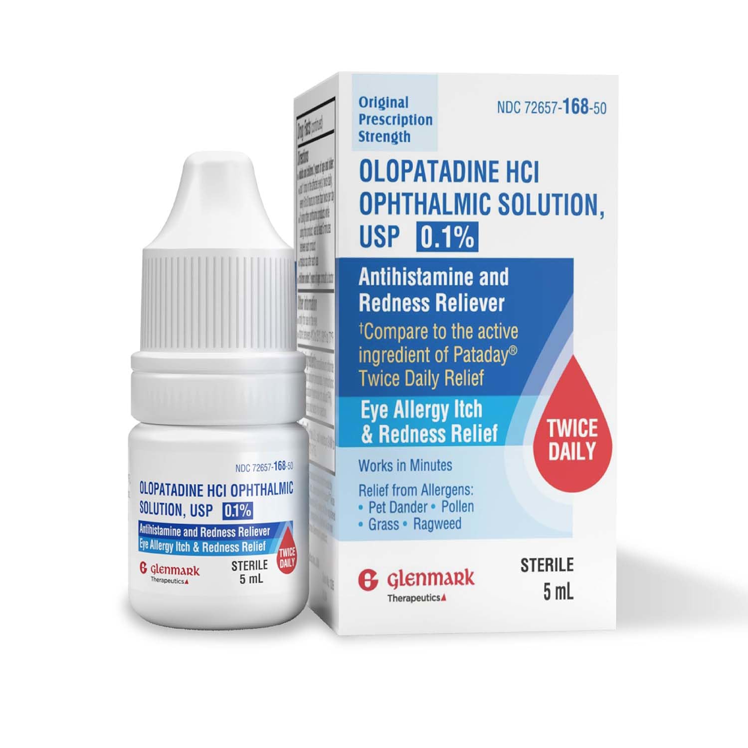 Glenmark Therapeutics Olopatadine Eye Drops for Allergies, Redness Relief, Antihistamine Eye Drops, Allergy Relief from Pet Dand