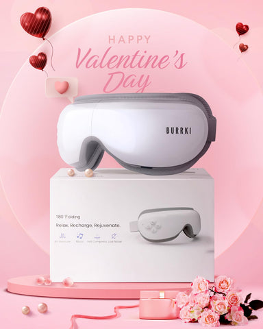 Eye Massager with Heat, Valentines Day Gifts for Her Him, Heated Eye Massager for Migraines with Compression and Bluetooth, Eye 