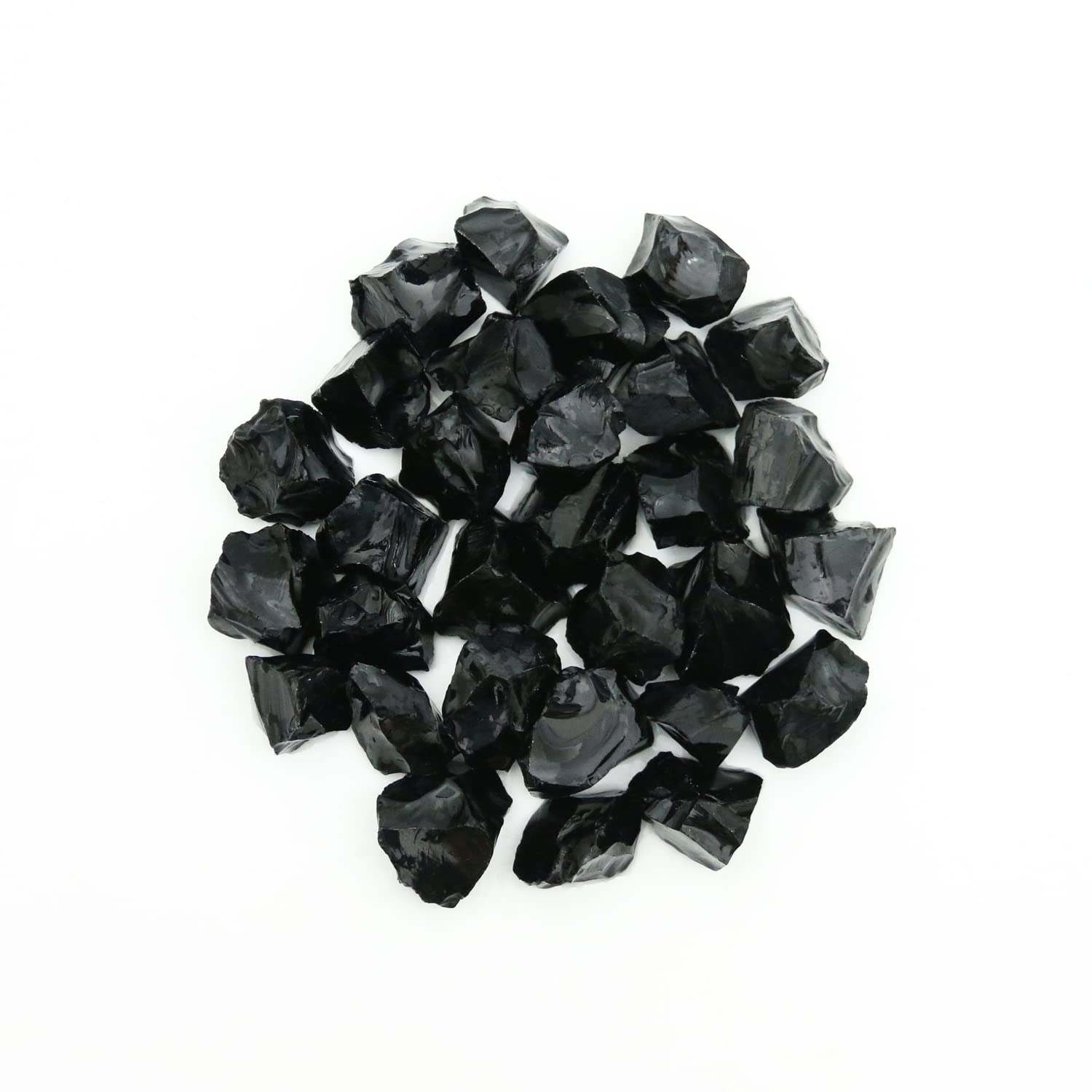 Black Obsidian Stones Crystal Bulk, Raw White Quartz Crystal Stones for Wicca, Reiki, and Energy Healing Crystals, Witchcraft Su