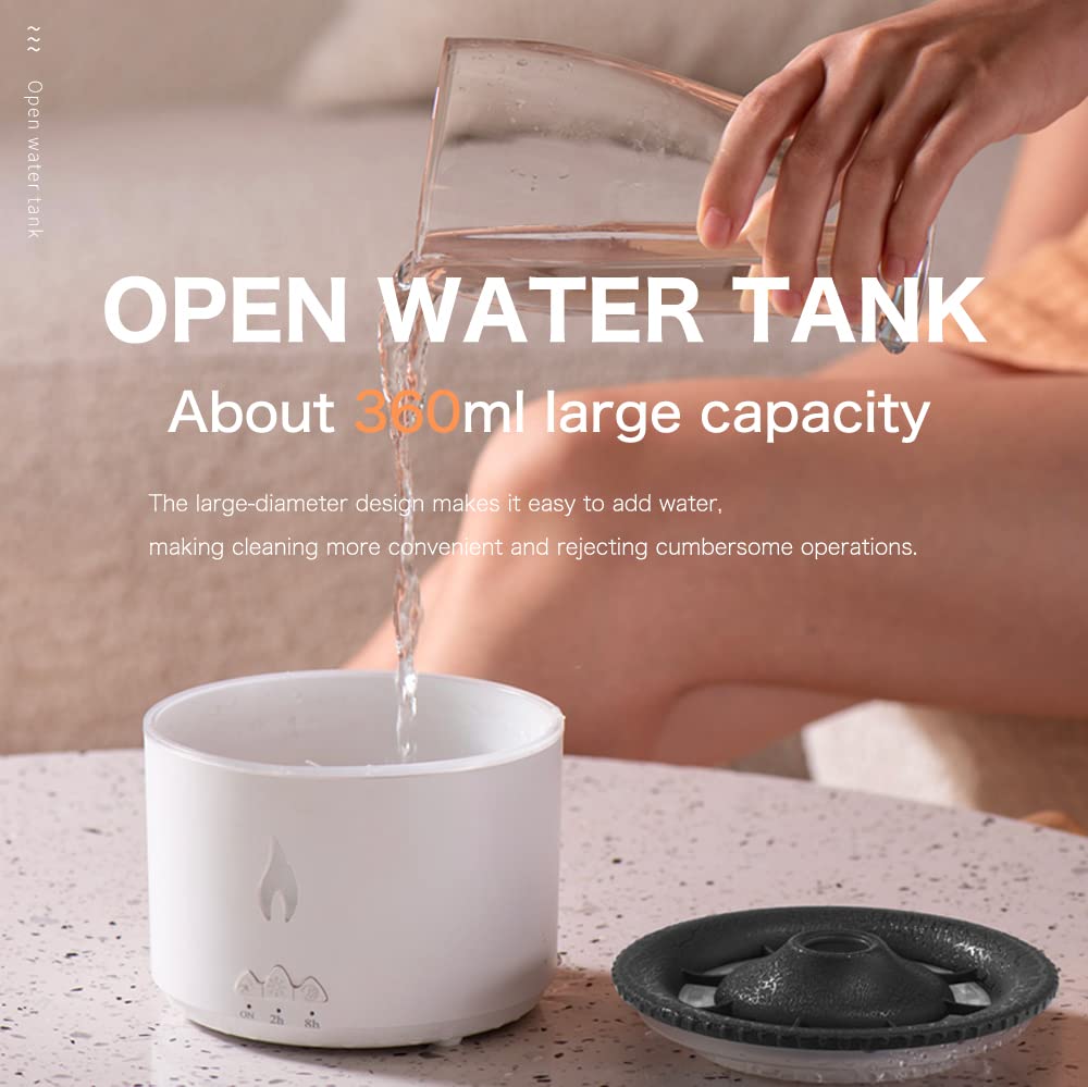 LONYIABBI Flame Air Diffuser Volcano Aroma Diffuser Ultrasonic Oil Diffuser 360mL Auto-Off Protection for Home,Office or Yoga, G
