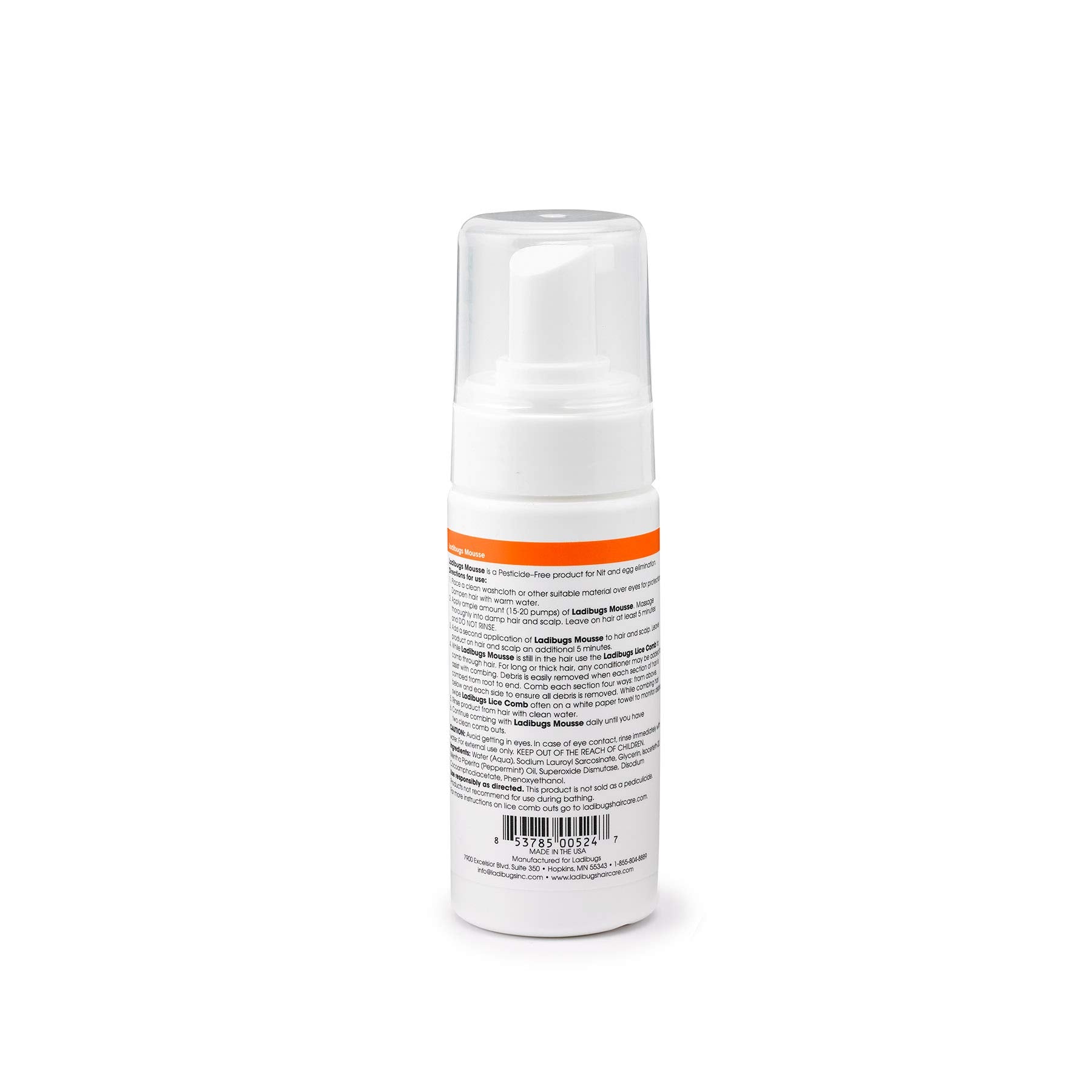 Ladibugs Elimination Mousse | Natural Ingredients | Highly Effective Head Lice & Nit Fix | Safe Removal for Kids, Family