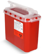 Oakridge Products Transparent Sharps Container for Home Use and Professional 5.4 Quart (1-Pack), Touchless Biohazard Needle and 