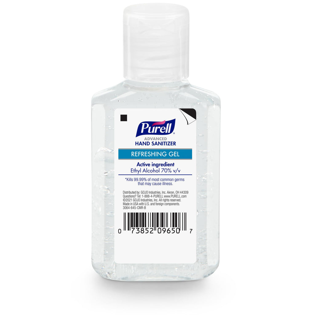 Purell Advanced Hand Sanitizer Refreshing Gel, Clean Scent, 2 fl oz Travel Size Flip Cap Bottle (Pack of 6) - 3155-04-EC