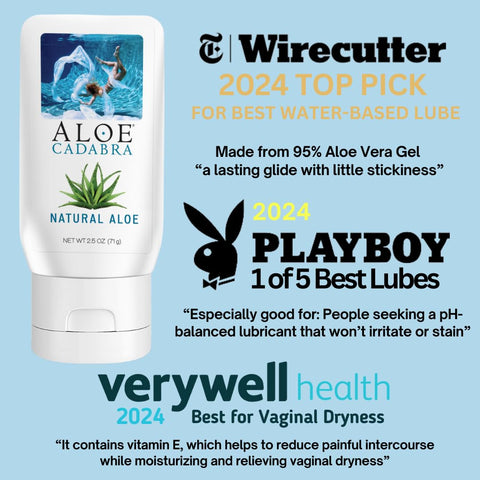 Aloe Cadabra Natural Water Based Personal Lubricant and Vaginal Moisturizer, Organic Aloe Lube for Men, Women and Couples, Non-S