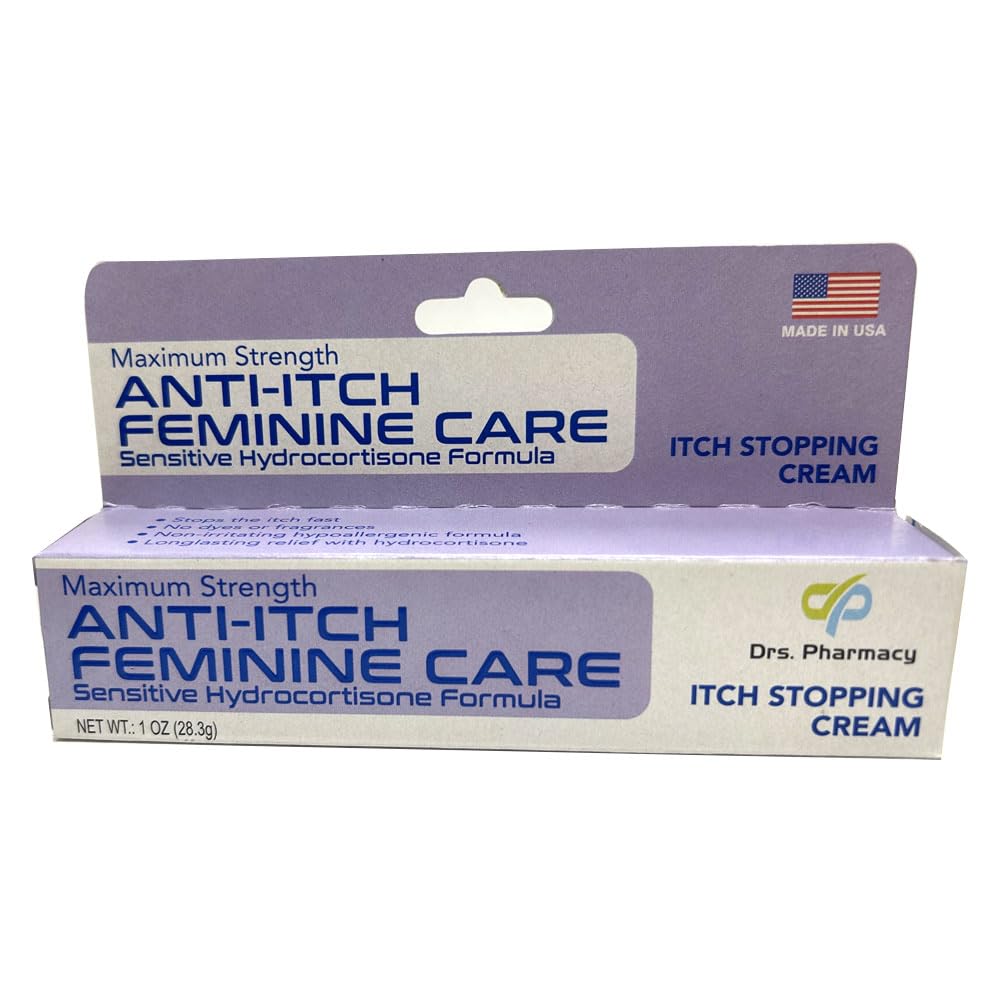 1pk Maximum Strength Feminine Anti Itch Cream Hydrocortisone Sensitive Women 1oz 0.5% Hydrocortisone Cream Itch Relief Fast Femi