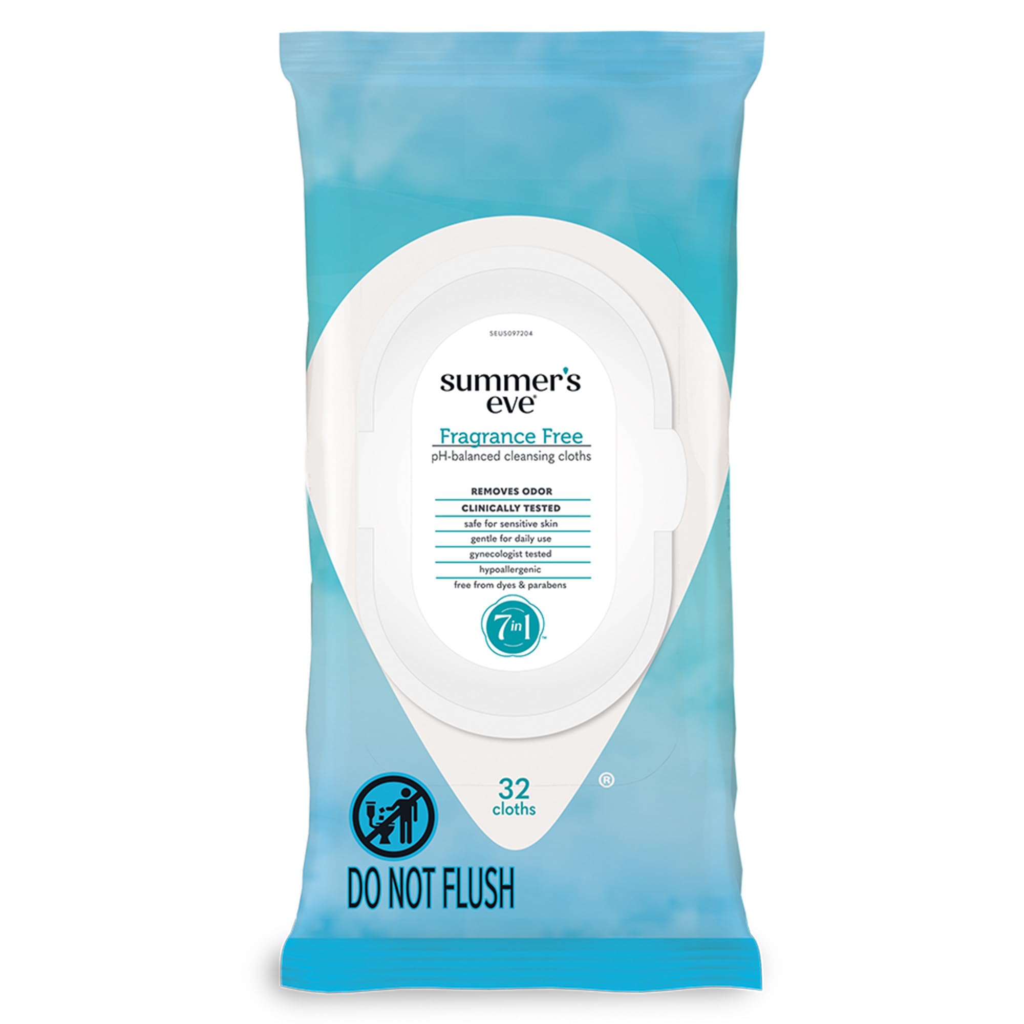 Summers Eve Fragrance-Free Feminine Wipes, Gentle pH-Balanced Micellar Water Based Formula Helps Control Vaginal Odor, Resealab
