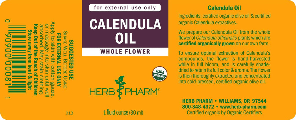 Herb Pharm Certified Organic Calendula Oil, 1 Fl Oz