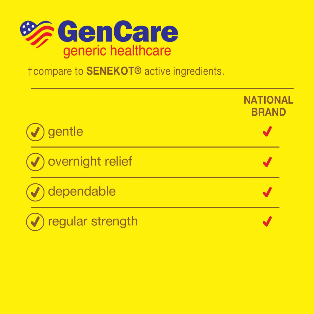 GenCare Senna Laxative 600 Tablets Senna 8.6mg Tablets with Natural Sennosides | Laxatives for Constipation, Bloating, Gas & Irr