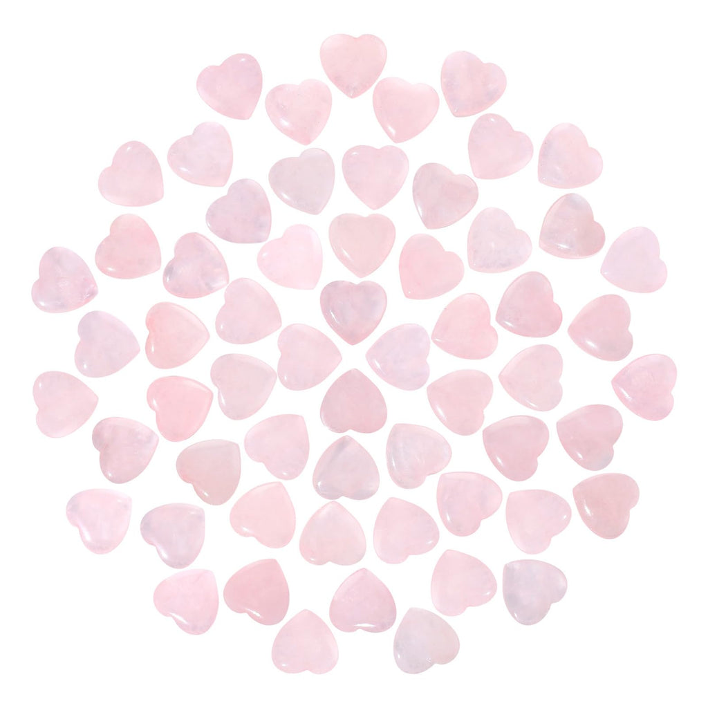 Guiqulai 60 Pcs Rose Quartz Crystals,Heart Natural Polished Crystal,0.8 Inch Mini Healing Stone,Worry Stone Bulk,Love Carved Pal